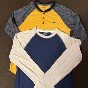 Two Hollister Henley style long sleeve shirts size XS